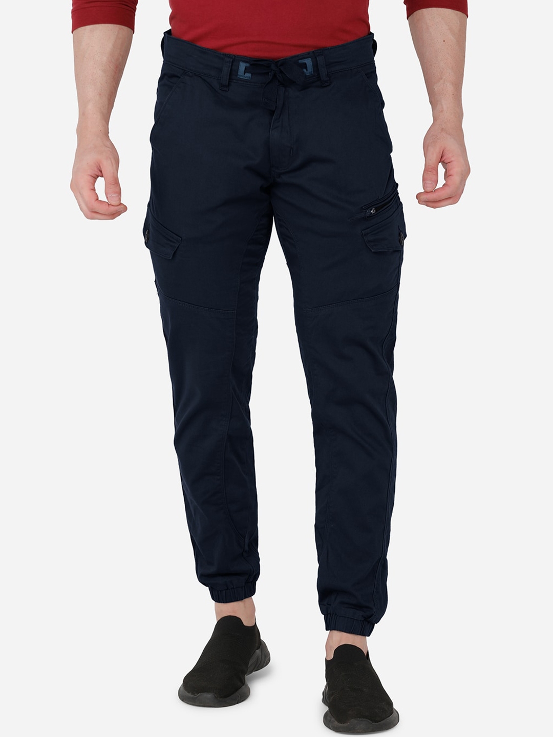 navy blue cargo trousers