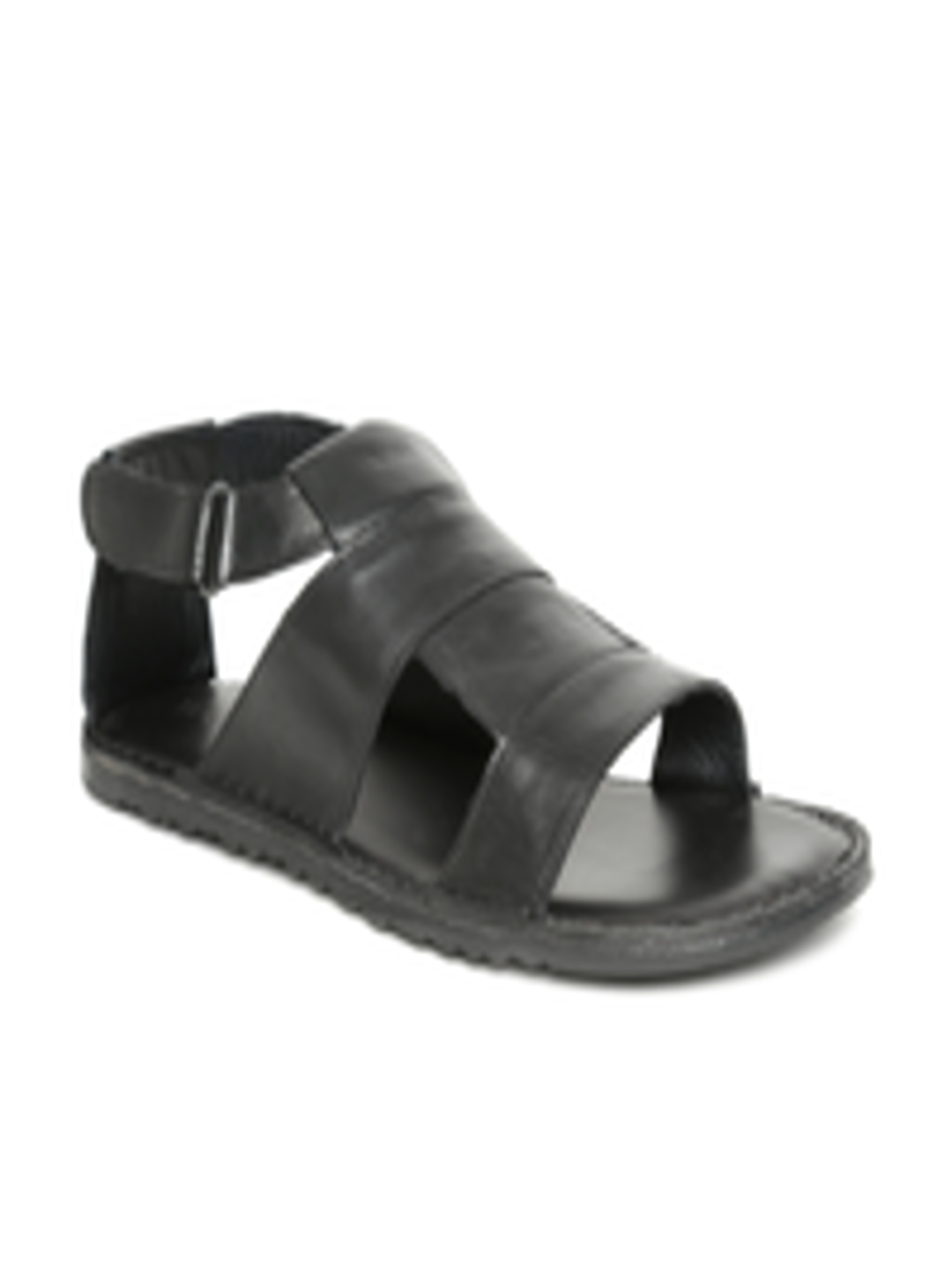 Buy Woods Men Black Leather Sandals - Sandals for Men 1557641 | Myntra