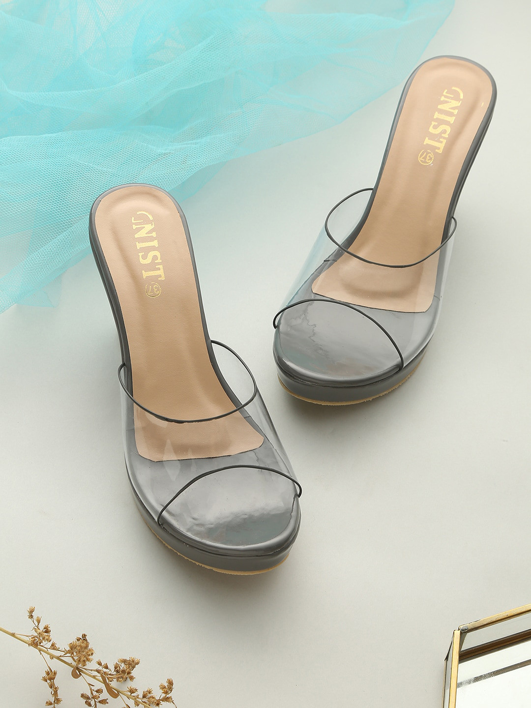 Buy GNIST Women Transparent & Grey Wedge Heels Heels for Women