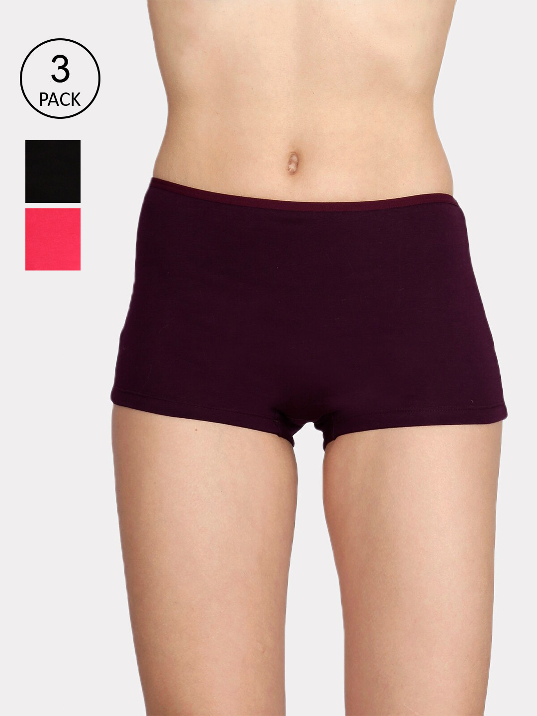 Buy Lux Cozi Women Pack Of 3 Assorted Pure Cotton Boy Shorts COZIHER