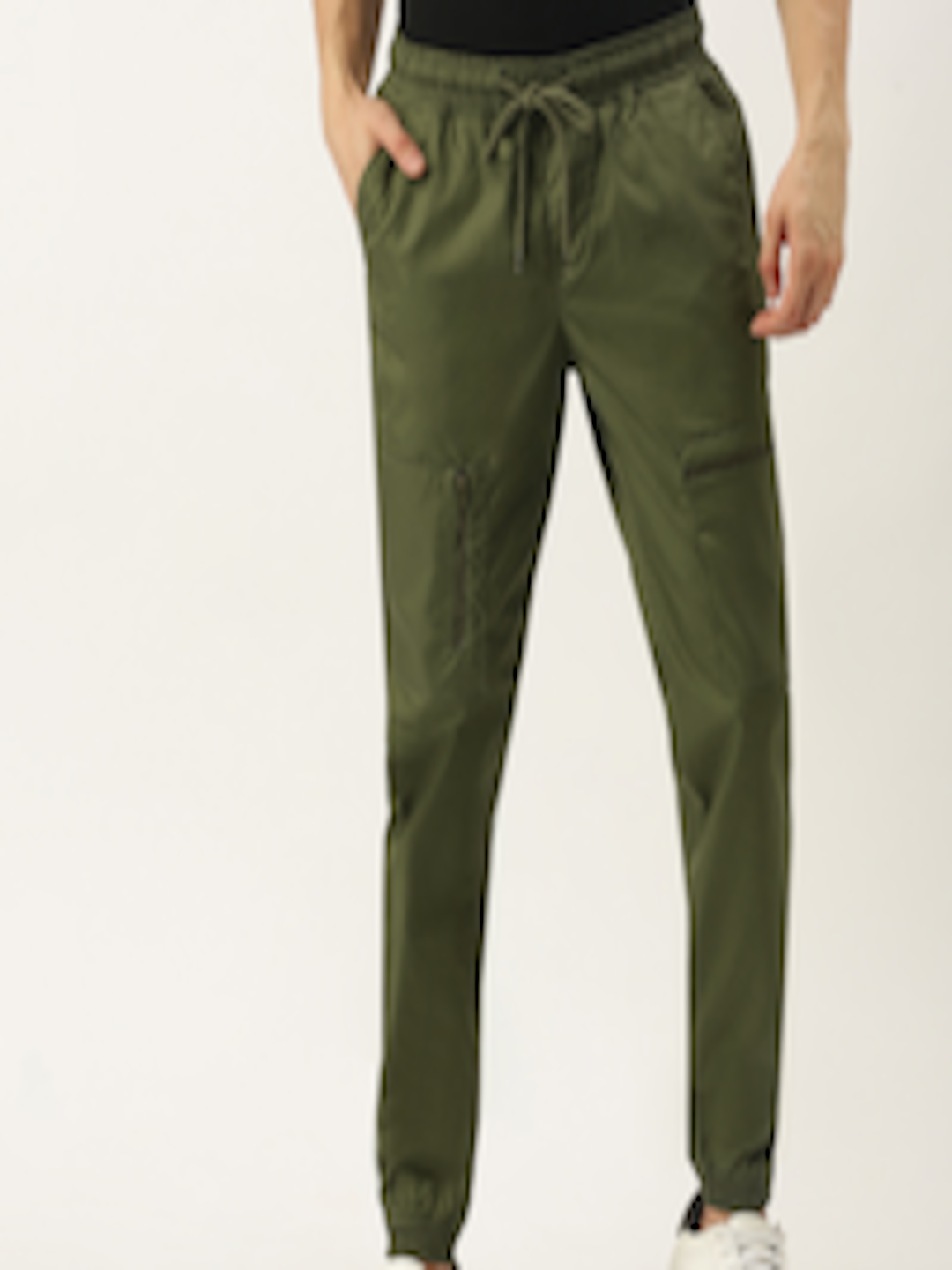 Buy IVOC Men Olive Green Slim Fit Cargo Joggers Trousers - Trousers for ...