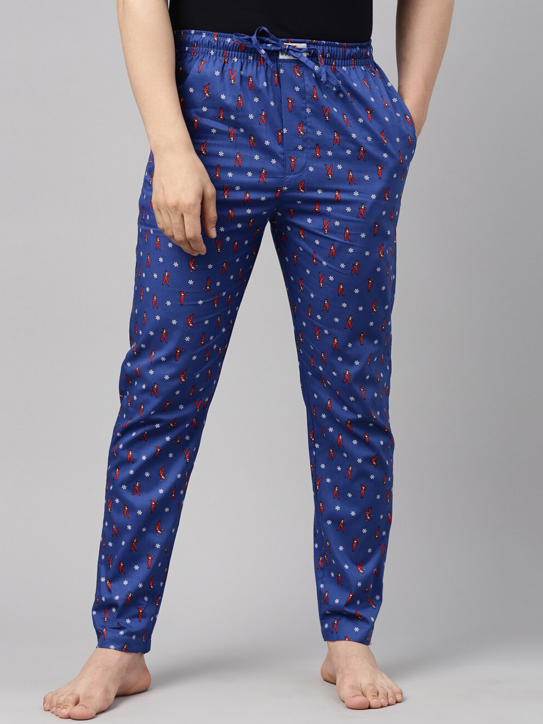 Buy Bushirt Men Blue Printed Pure Cotton Lounge Pants Lounge Pants