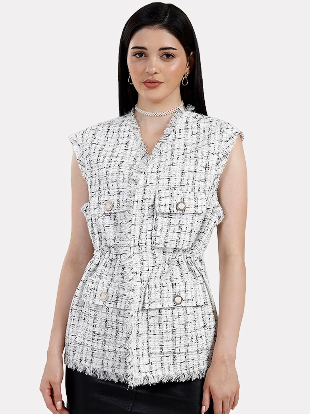 Buy Iki Chic Women White Longline Tailored Jacket Jackets for Women