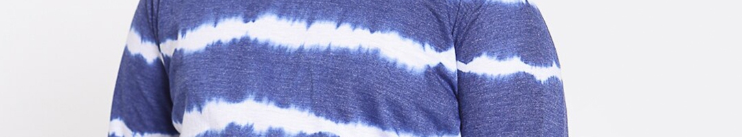 Buy NYNSH Girls Blue White Tie And Dye Dyed Pure Cotton T Shirt ...