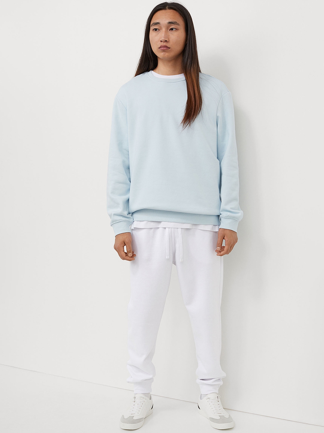h and m white joggers