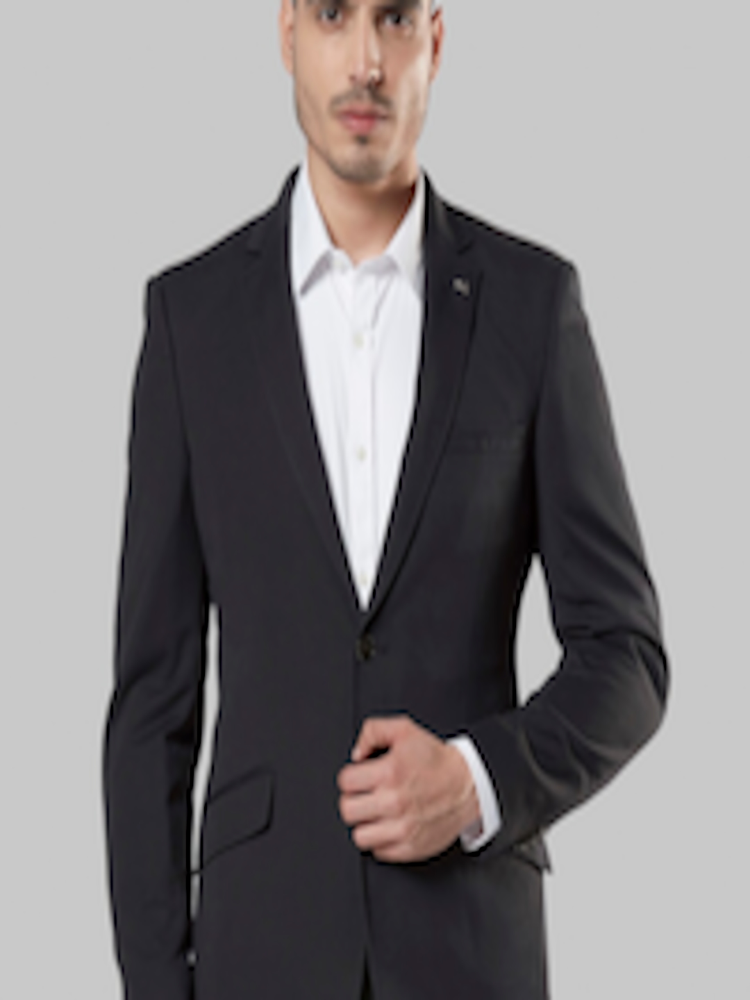 Buy Next Look Men Black Solid Single Breasted Formal Blazer - Blazers ...