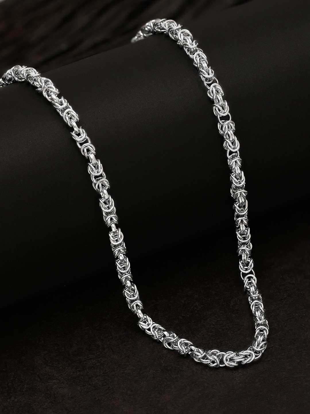 Buy The Roadster Lifestyle Co Men Silver Plated Chain Necklace And