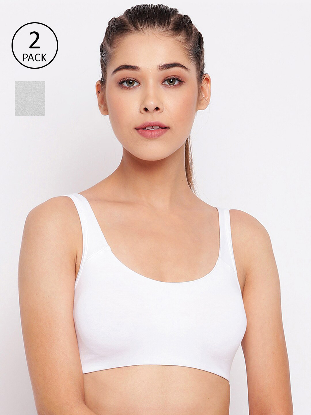 Buy Enamor Pack Of 2 Non Wired Non Padded Full Coverage Low Impact Slip