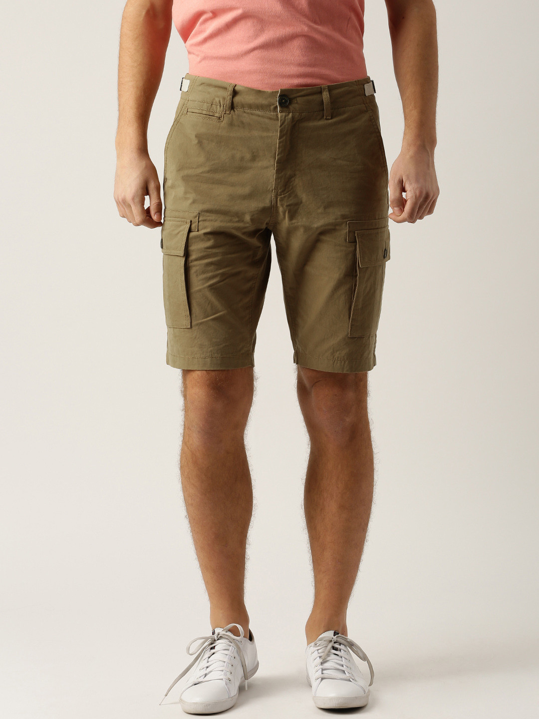 Buy Jeep Unisex Khaki Solid Regular Fit Cargo Shorts Shorts for