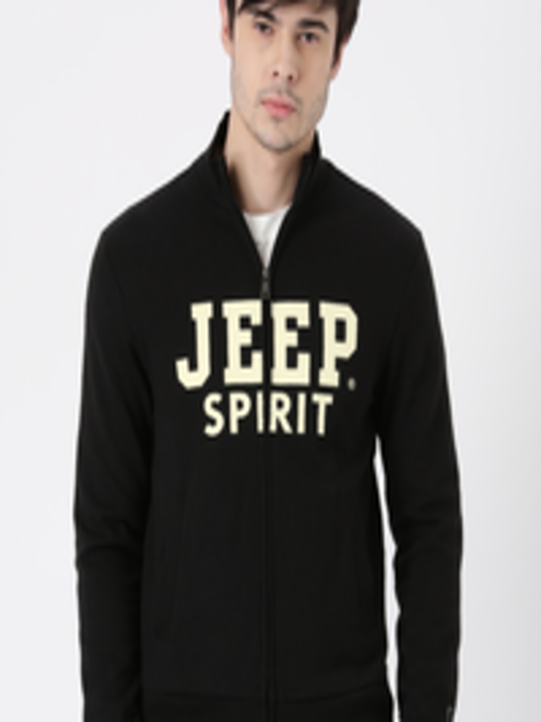 Buy Jeep Unisex Black Brand Print Sweatshirt - Sweatshirts for Unisex