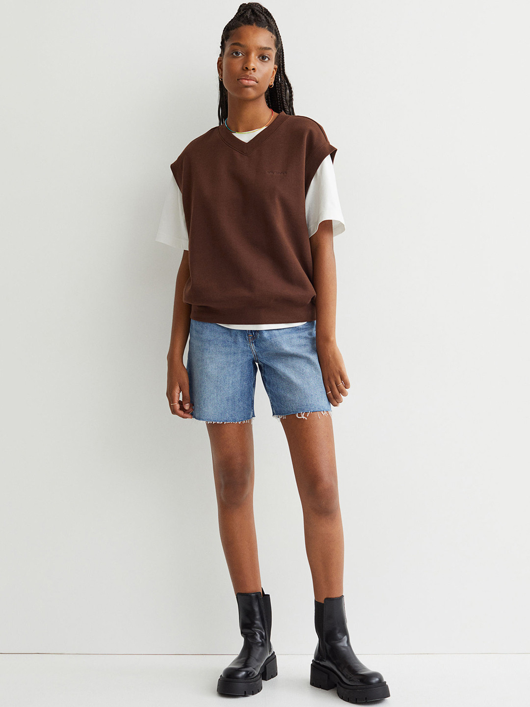 Buy H&M Women Brown Sweater Vest Sweatshirts for Women 15630042 Myntra