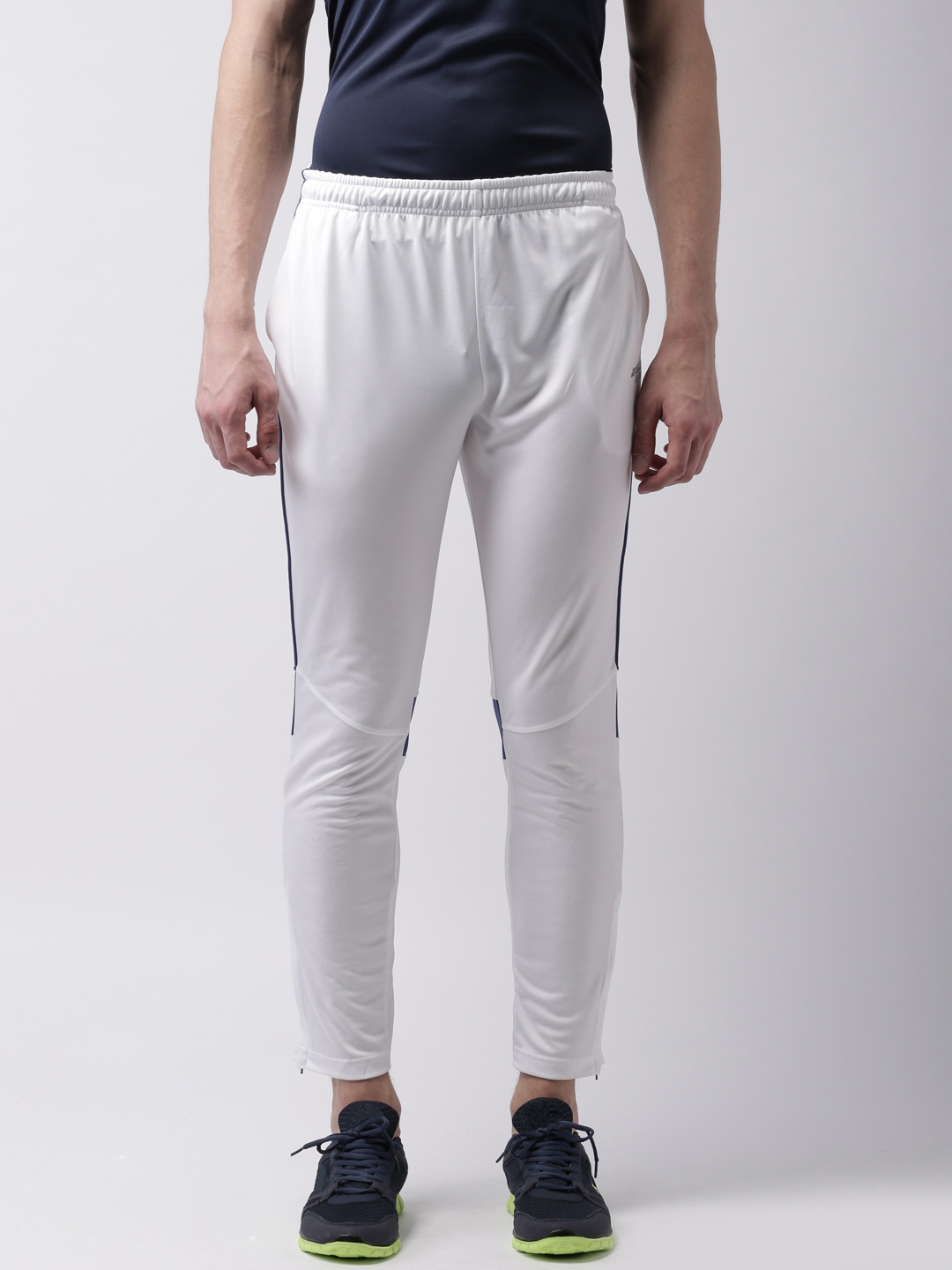 grey and white track pants