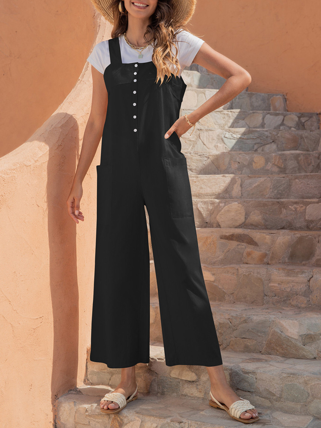 Buy URBANIC Black Solid Basic Jumpsuit Jumpsuit for Women 15634380