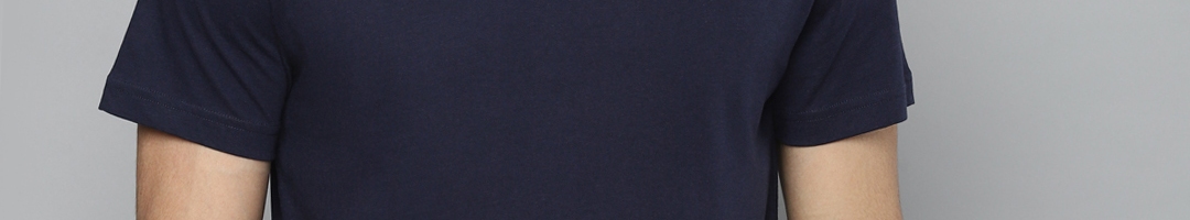 Buy Reebok Men Navy Blue Pure Cotton Slim Fit Training T Shirt ...