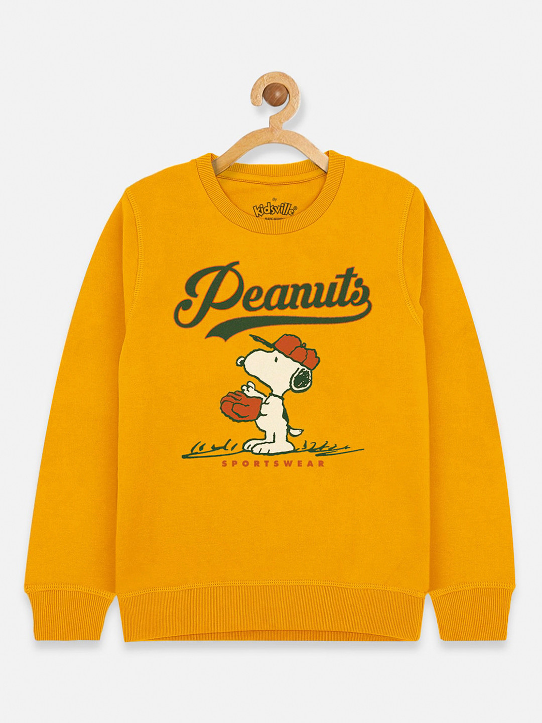 Buy Kids Ville Boys Yellow Peanuts Printed Sweatshirt Sweatshirts for