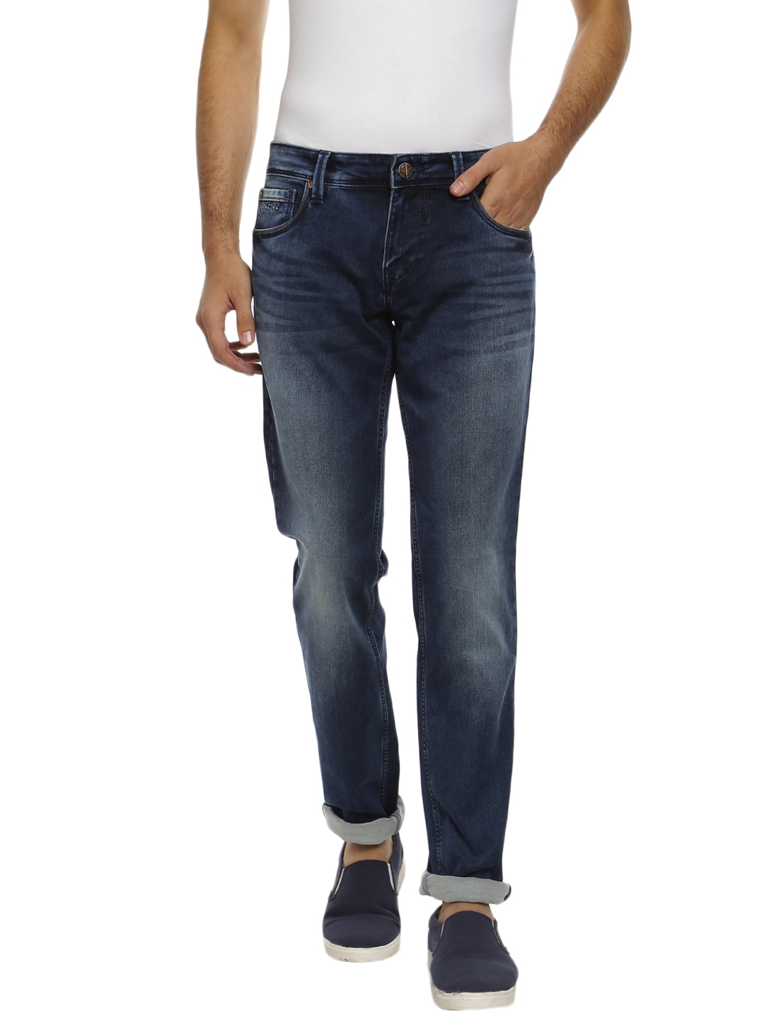 Buy Integriti Men Blue Tapered Fit Mid Rise Clean Look Jeans - Jeans ...