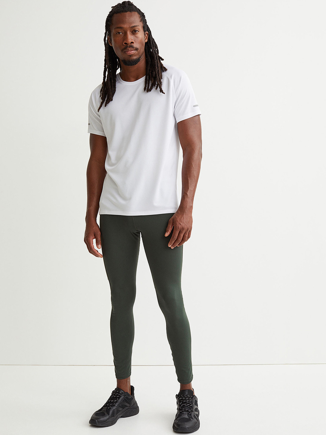 Buy H&M Men Green Running Tights Leggings for Men 15650784 Myntra