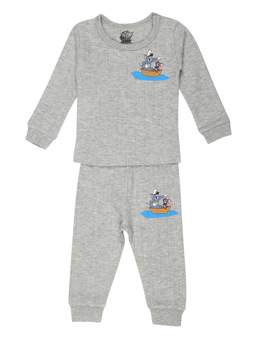 Buy Mothercare Kids Grey Self Striped Tom And Jerry Thermal Set