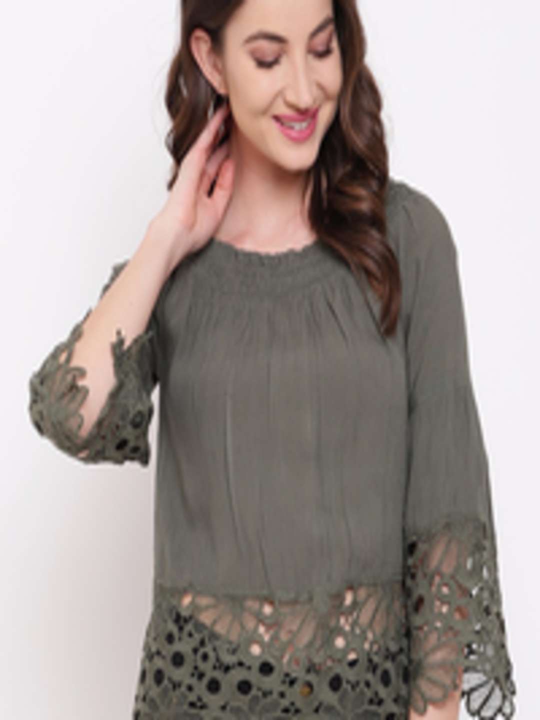 Buy Mayra Olive Green A Line Top - Tops for Women 15652920 | Myntra