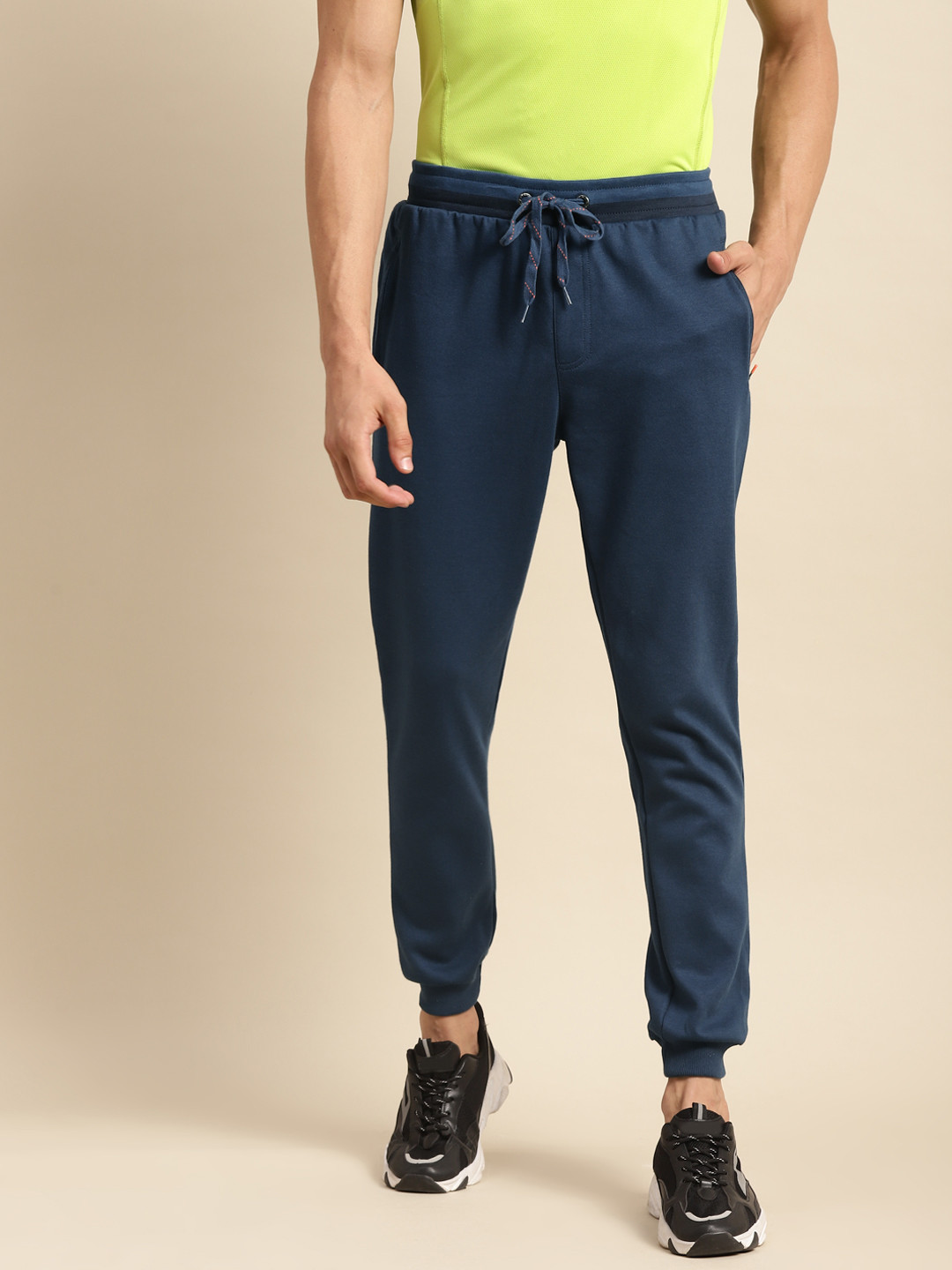 Buy Jockey Men Blue Solid Slim Fit Joggers Track Pants for Men
