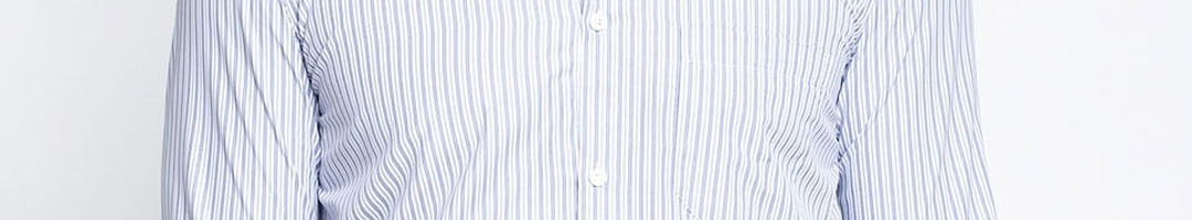 Buy JAINISH Men Blue Smart Opaque Striped Formal Shirt - Shirts for Men ...