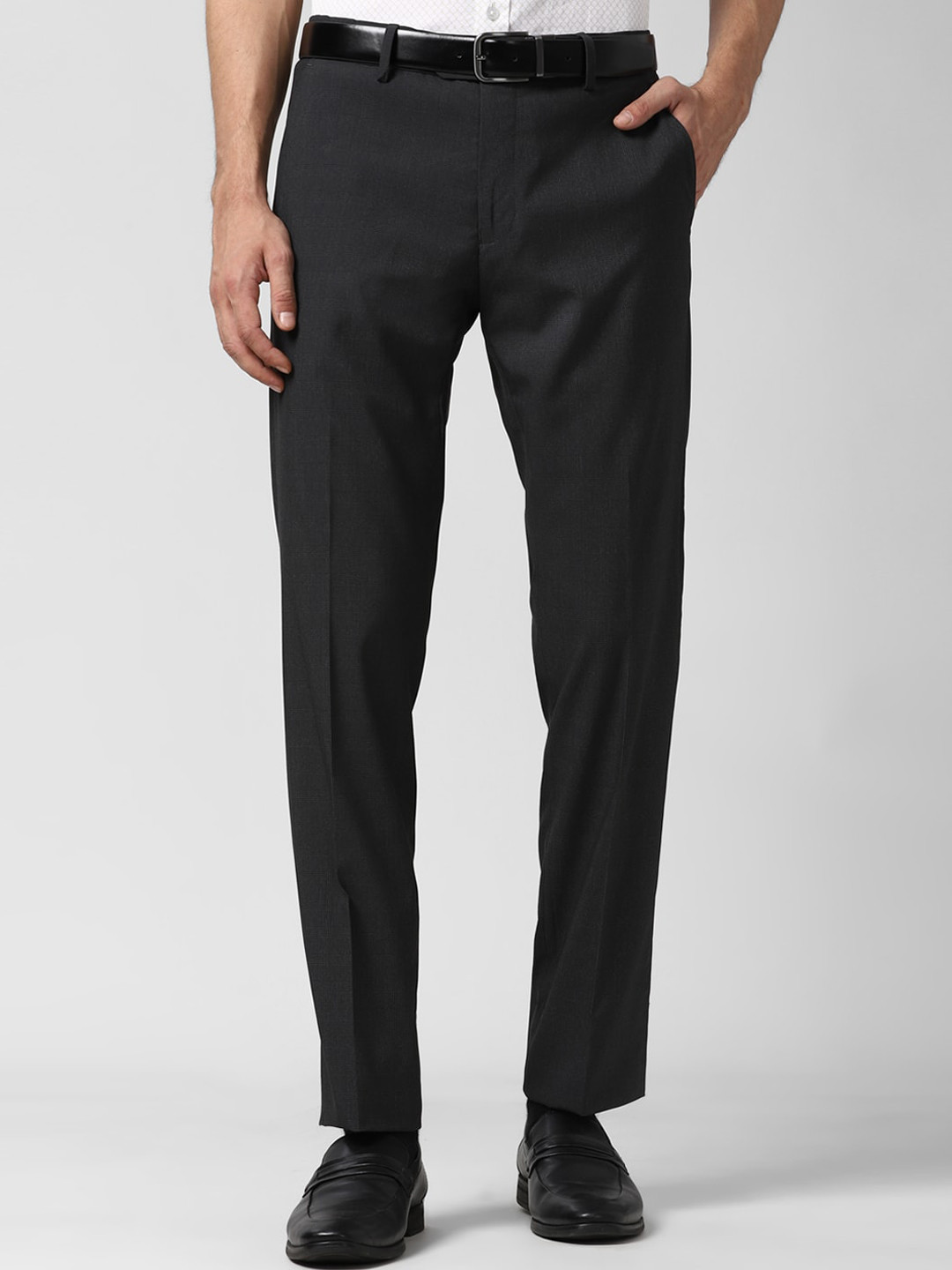Buy Peter England Men Black Slim Fit Formal Trousers Trousers for Men