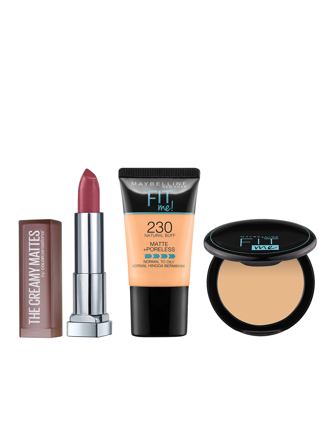 Buy Maybelline Set Of Foundation Compact & Lipstick Makeup Combo for