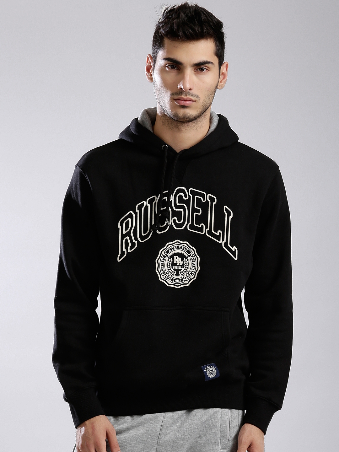 Buy Russell Athletic Black Printed Hooded Sweatshirt - Sweatshirts for Men 1566954 | Myntra