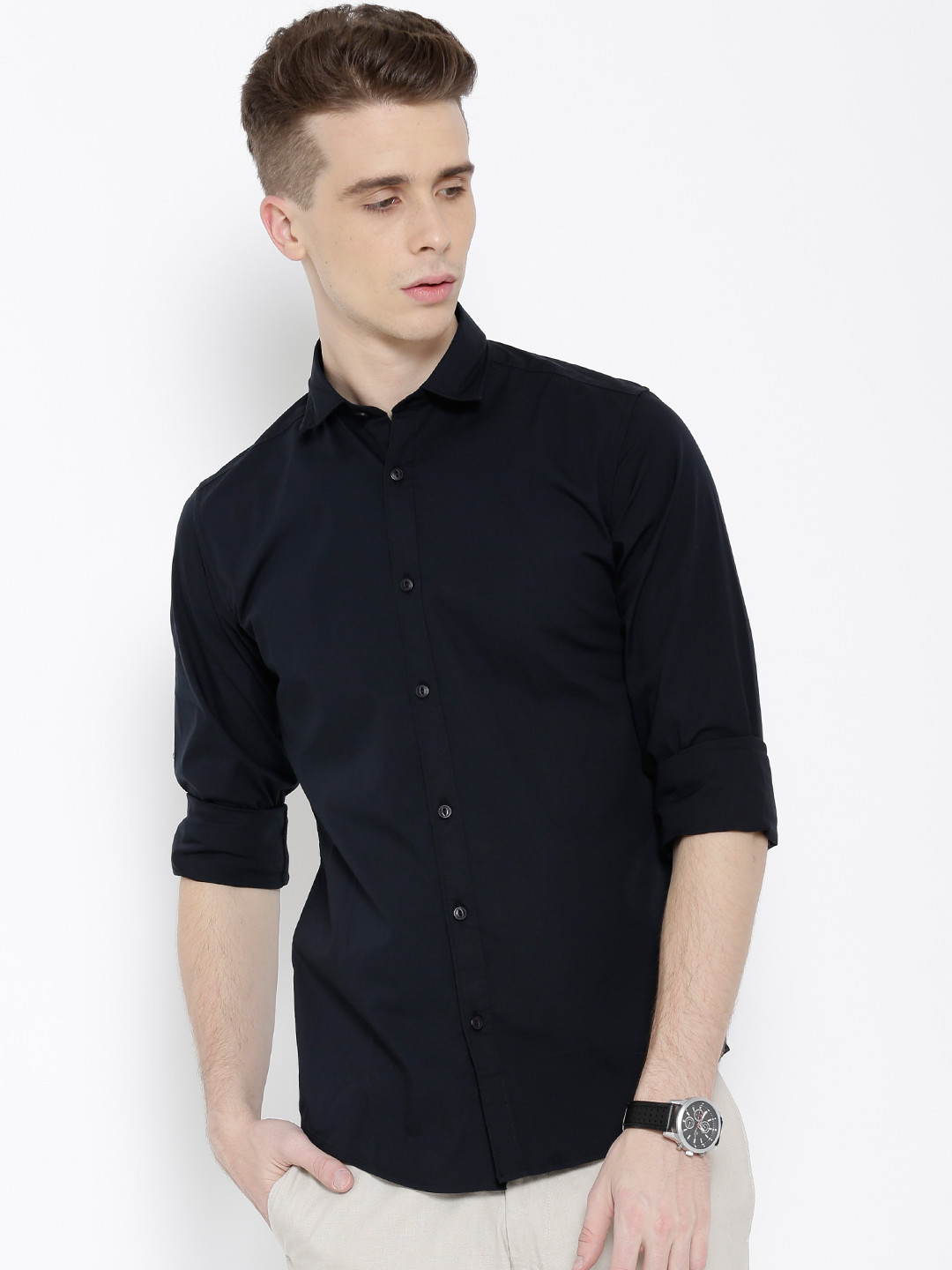 Buy Pepe Jeans Men Black Slim Fit Solid Casual Shirt Shirts for Men