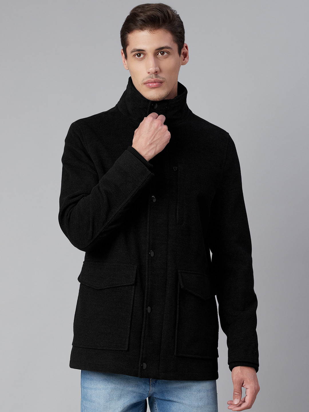 Buy Marks & Spencer Men Black Solid Coat Coats for Men 15677246 Myntra