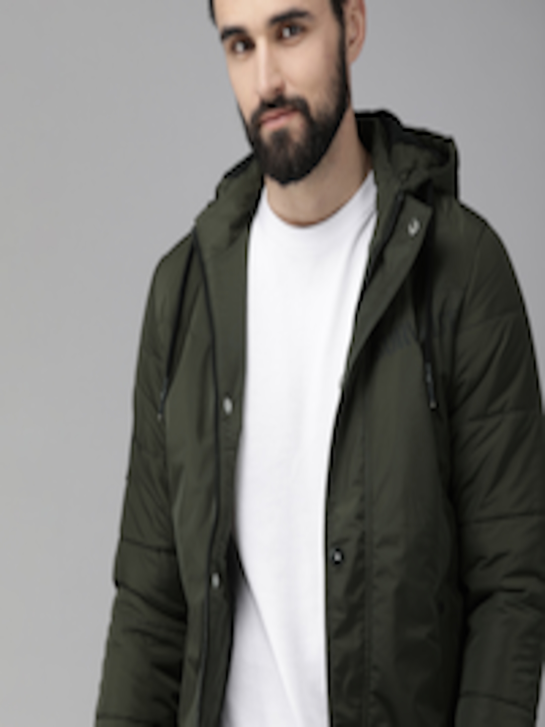 Buy SPYKAR Men Olive Green Insulator Hooded Padded Jacket - Jackets for ...