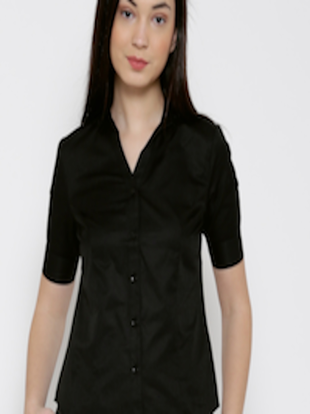 Buy Wills Lifestyle Women Black Solid Formal Shirt - Shirts for Women ...