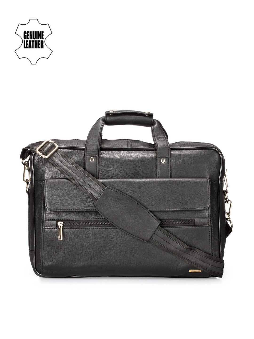 Buy Teakwood Leathers Men Black Genuine Leather Laptop Bag Laptop Bag