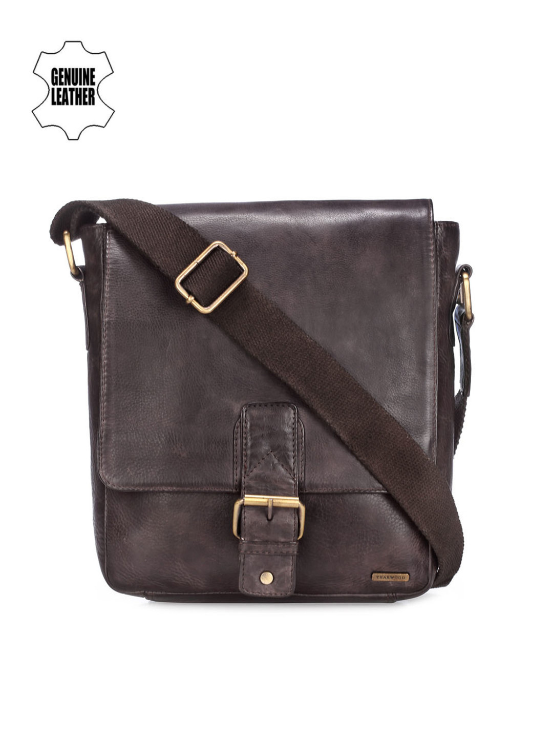 Buy Teakwood Leathers Men Brown Genuine Leather Messenger Bag