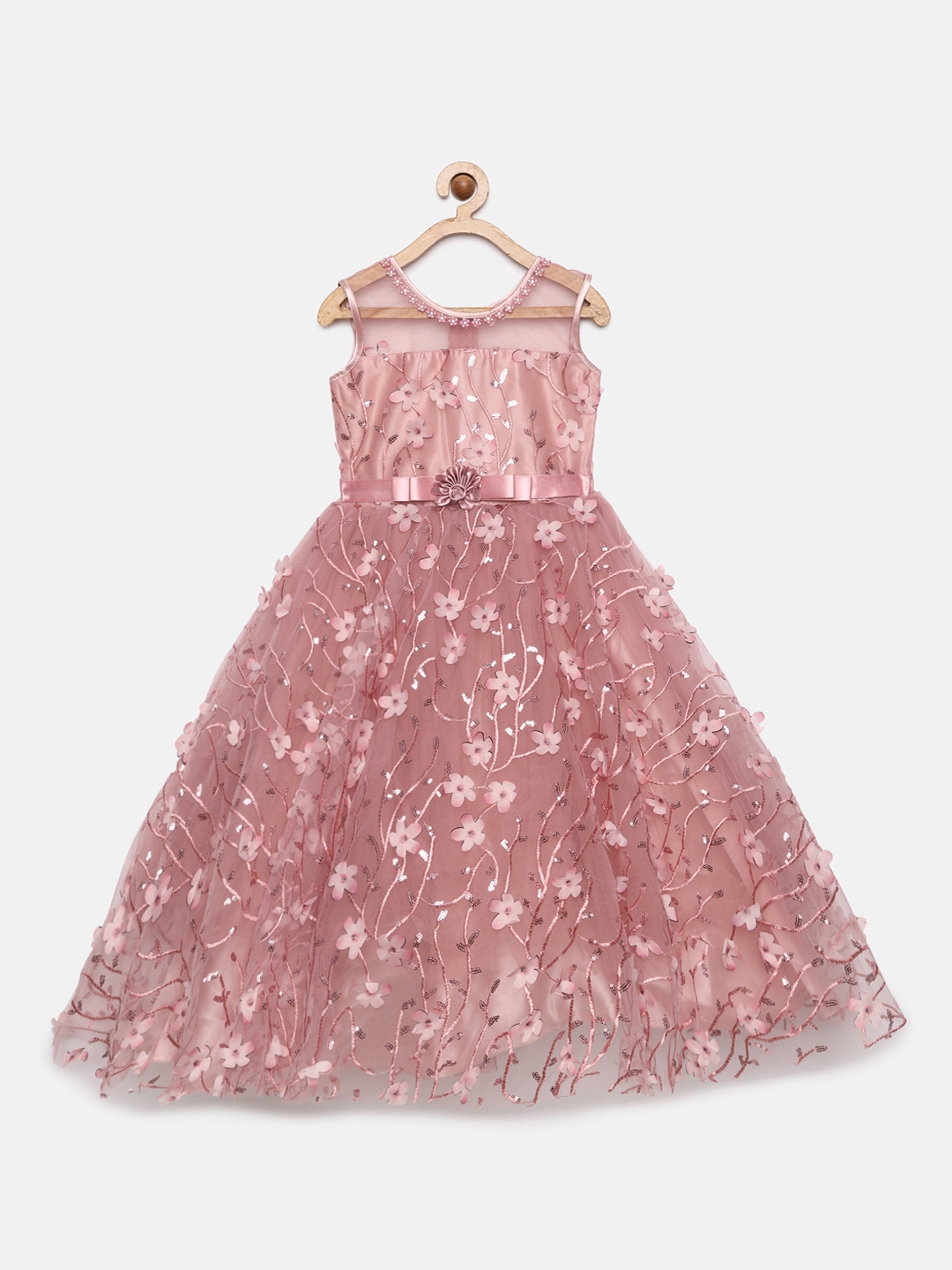pink net maxi dress