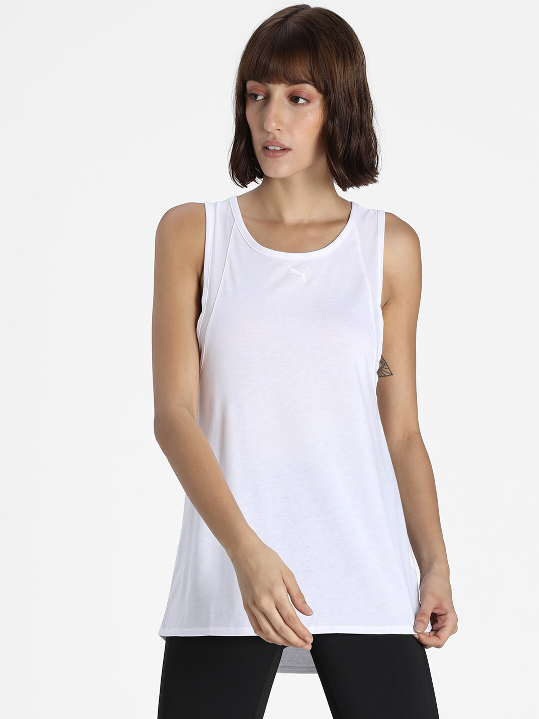 Buy Puma White Train Mesh Tank Top Tops for Women 15690554 Myntra