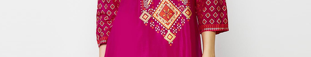 Buy Global Desi Pink Printed Kurta - Kurtas for Women 1569066 | Myntra