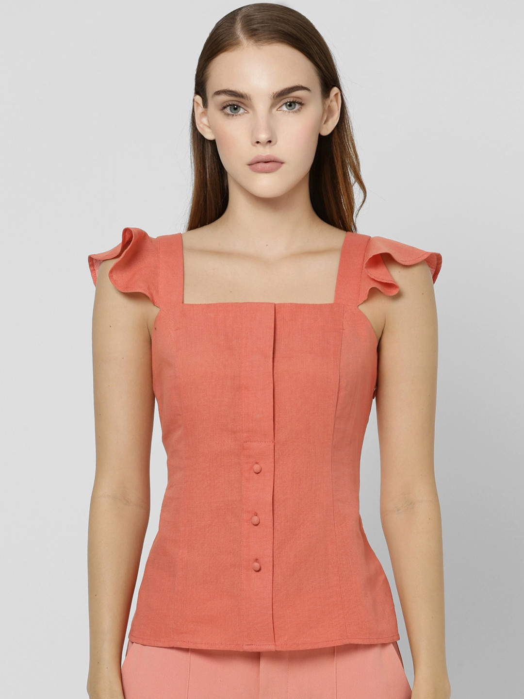 Buy Vero Moda Peach Coloured Regular Top Tops for Women 15692992 Myntra
