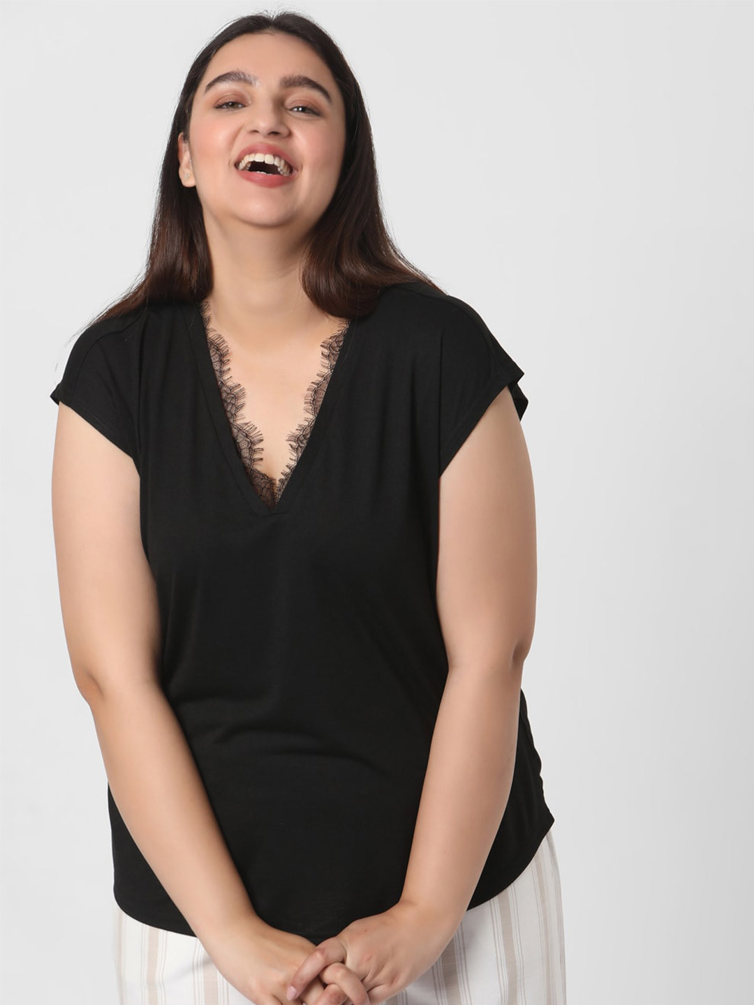 Buy Vero Moda Black Extended Sleeves Regular Top Tops for Women