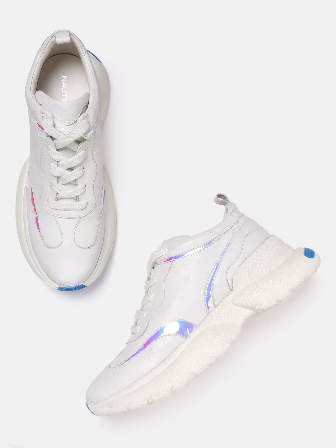 nautica white leather sneakers