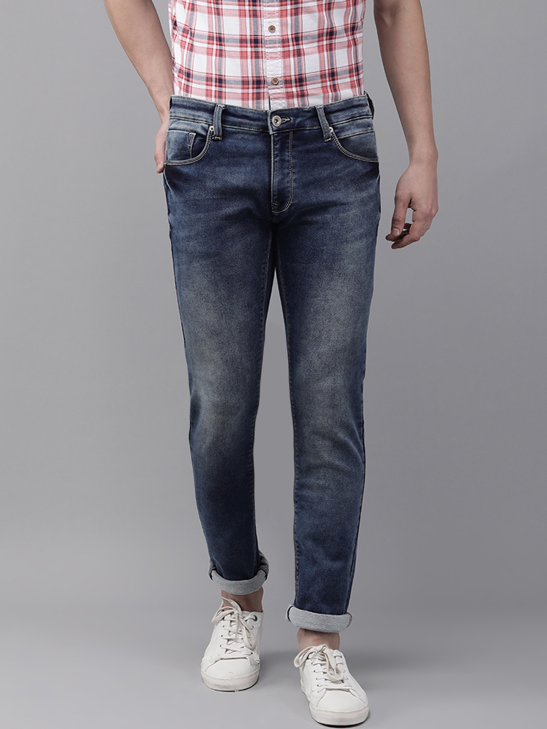 Buy BEAT LONDON By PEPE JEANS Men Blue DONALD Tapered Vapour Fit Low ...