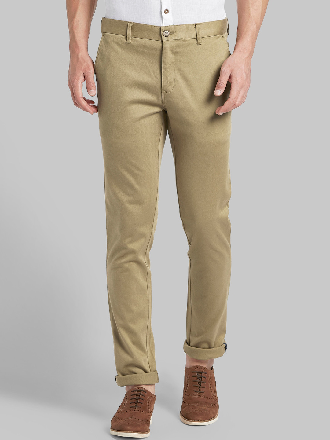 Buy Parx Men Brown Tapered Fit Trousers - Trousers for Men 15704268 ...