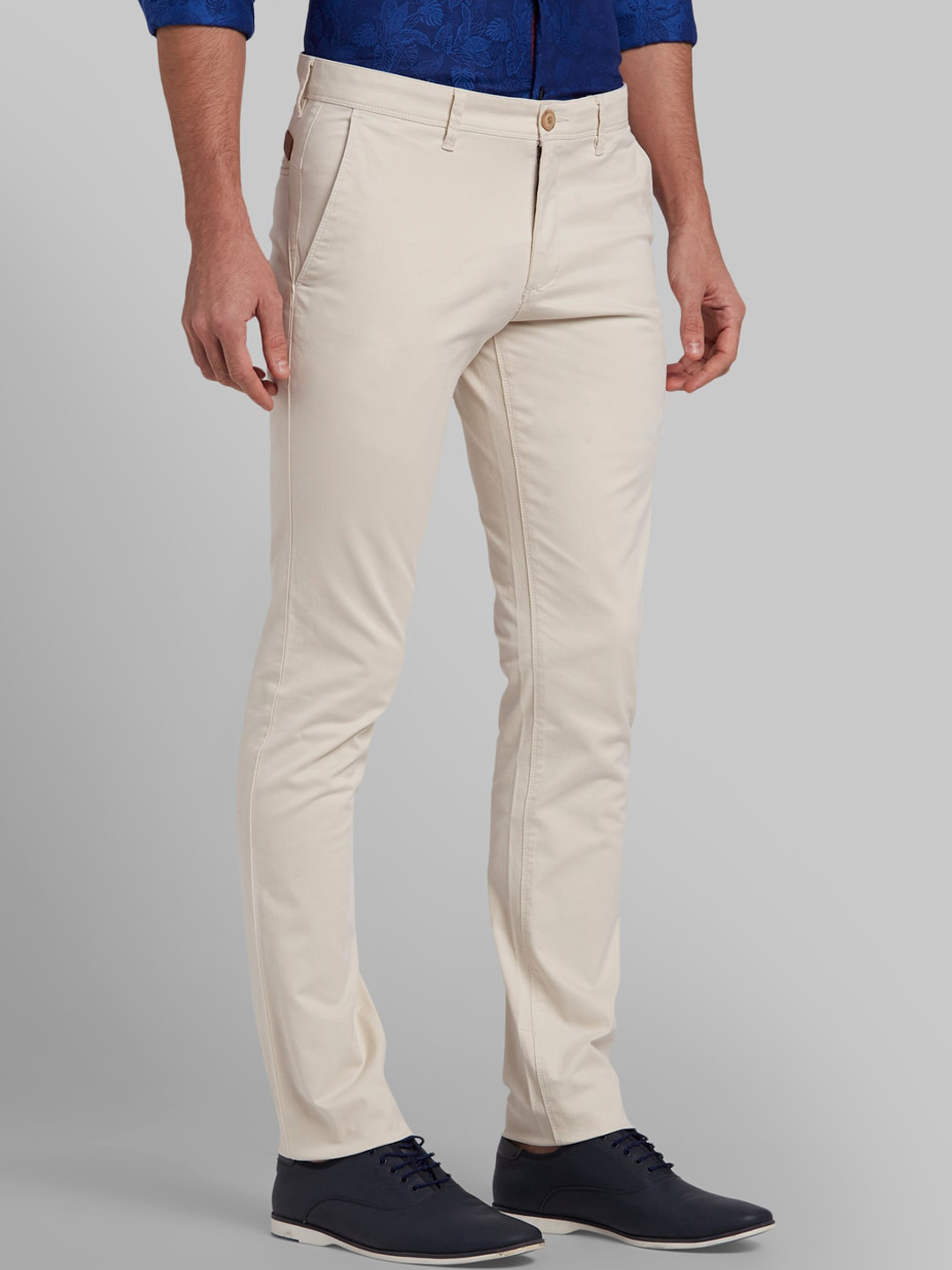 Buy Parx Men Beige Tapered Fit Trousers - Trousers for Men 15704282 ...
