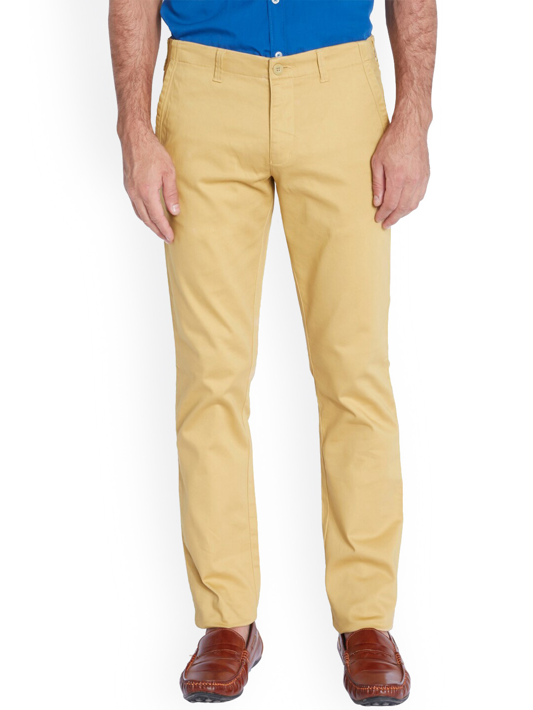 Buy Parx Men Cream Coloured Chinos Trousers - Trousers for Men 15704422 ...