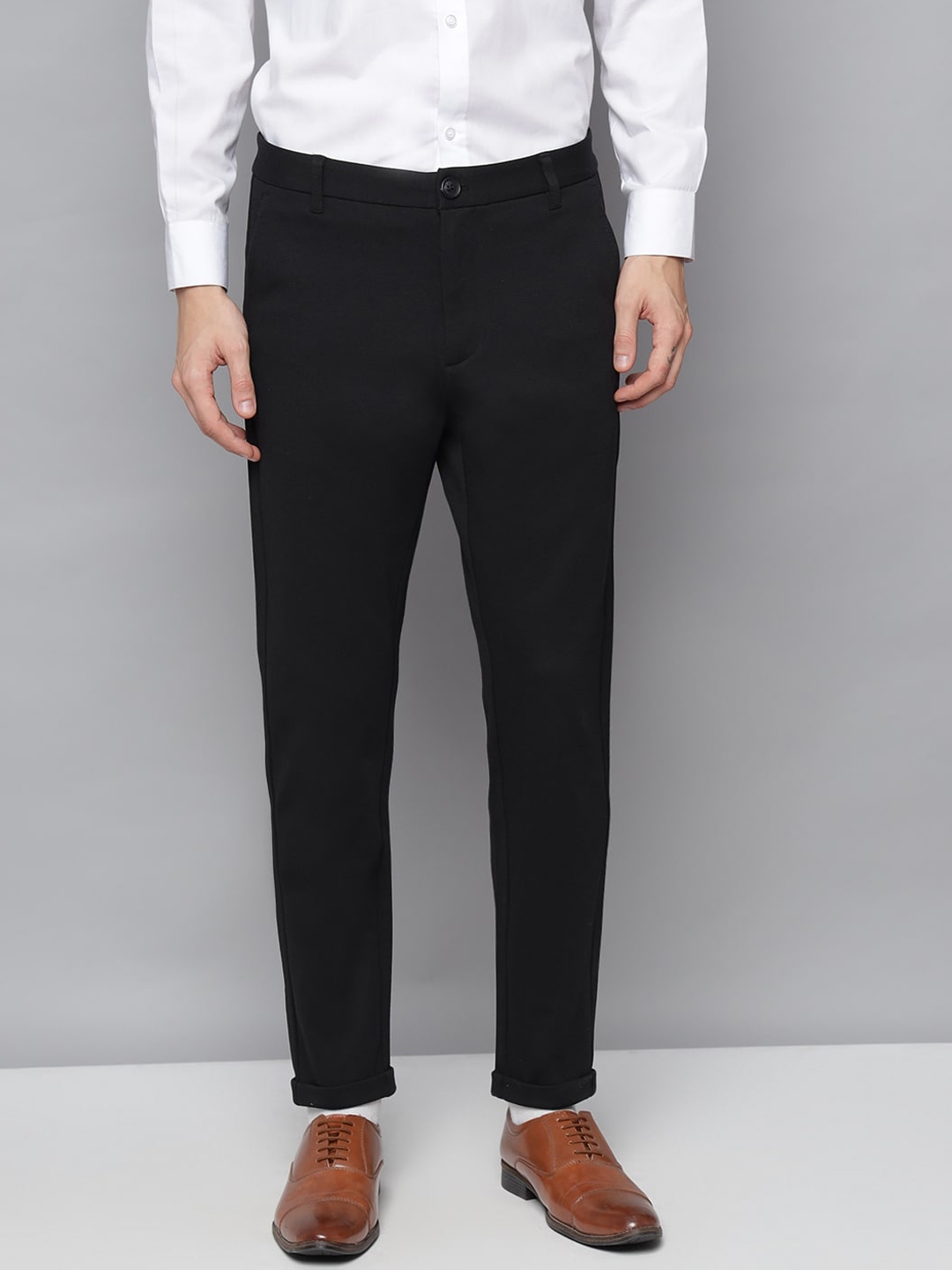 Buy LINDBERGH Men Black Slim Fit Trousers - Trousers for Men 15706310 ...