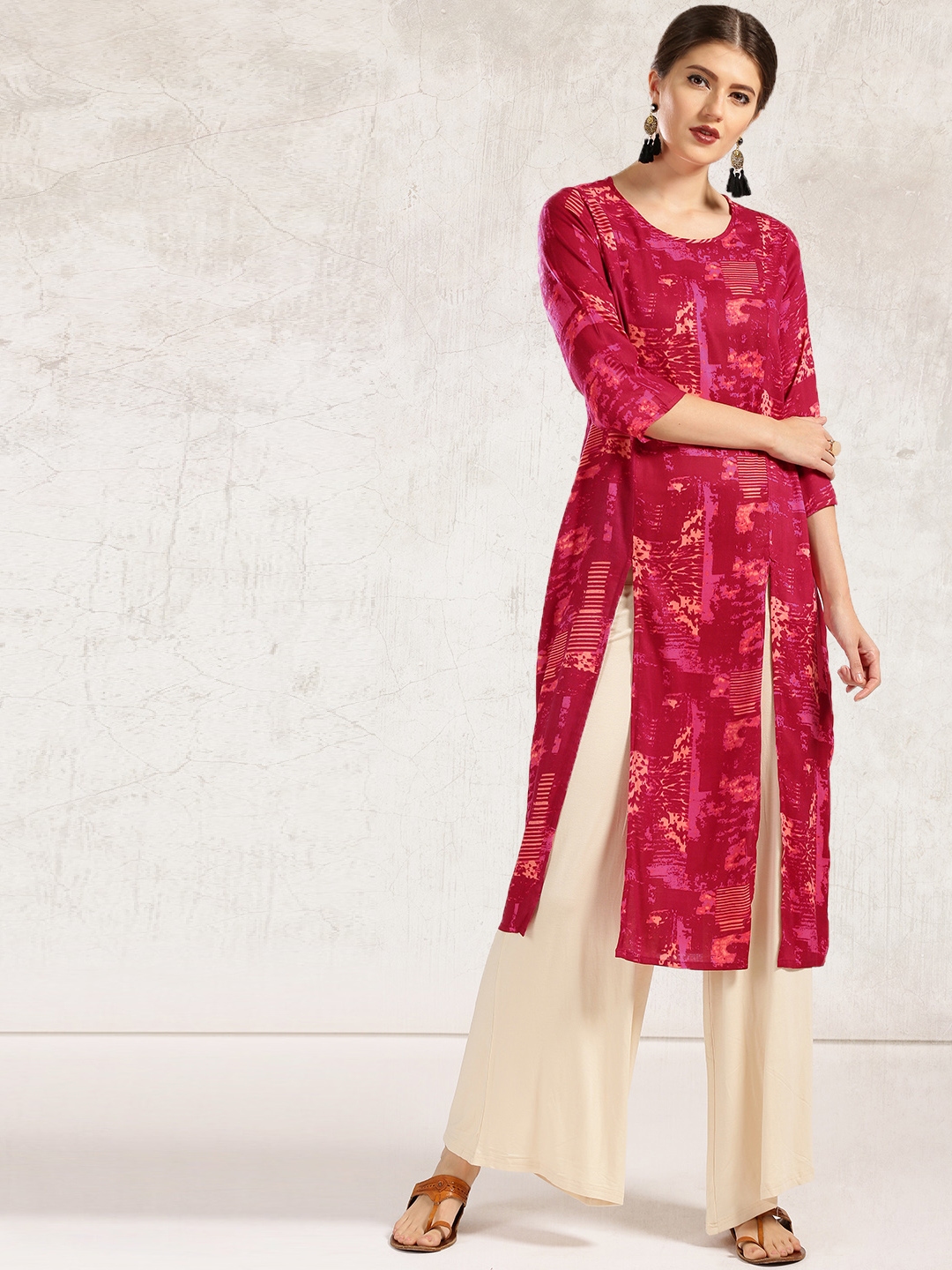 anouk maroon kurta set