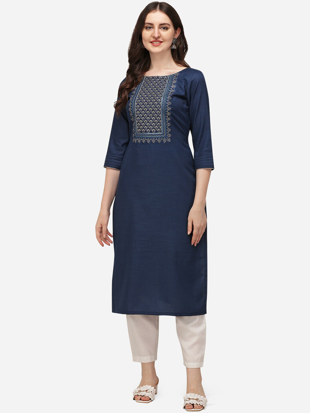 Navy Blue Kurta Imported Aligadhi main image 1