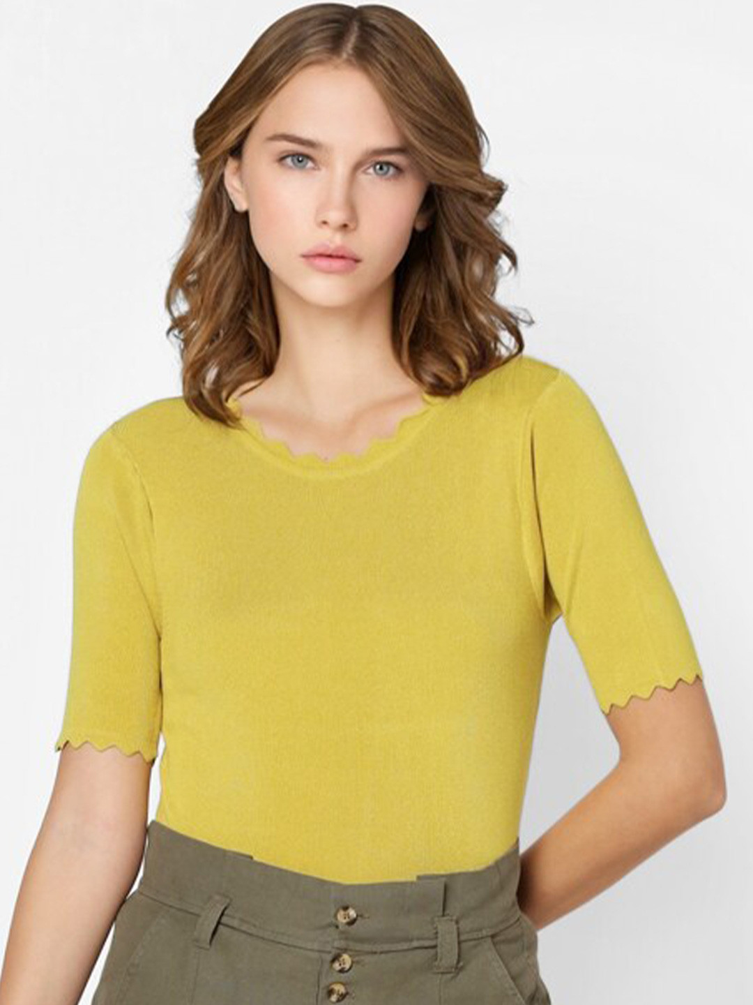 Buy ONLY Yellow Regular Top Tops for Women 15714588 Myntra