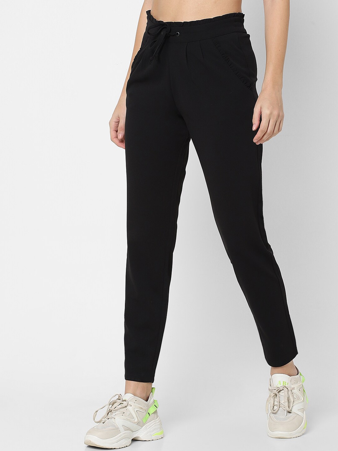 black high rise joggers