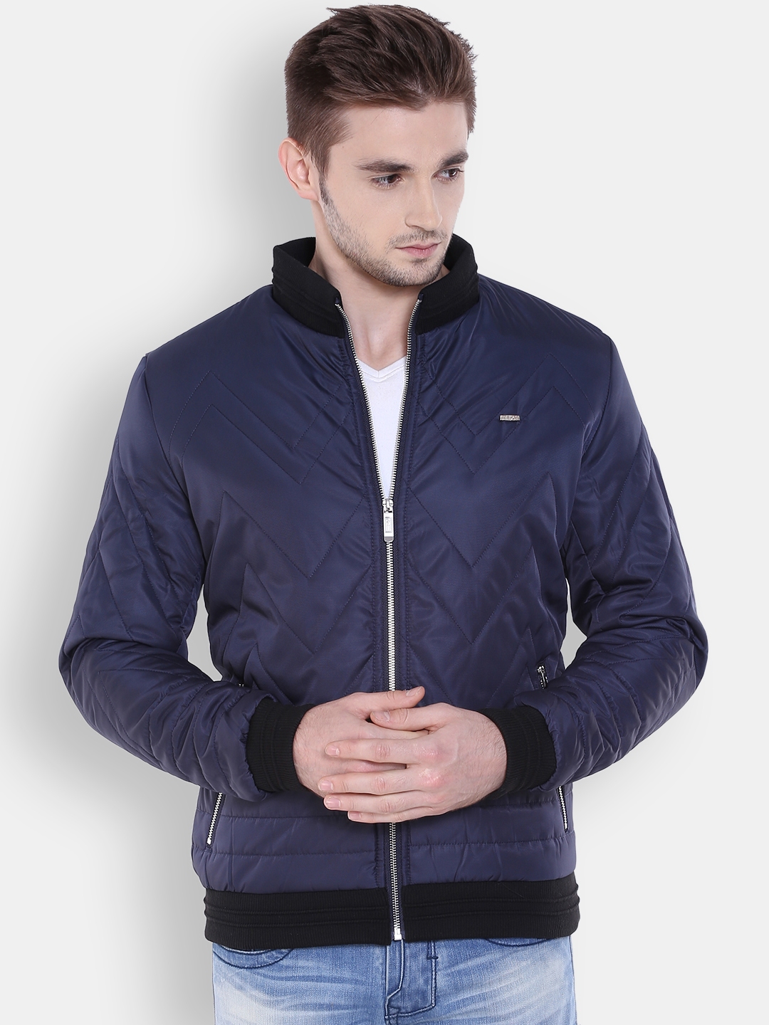 Buy Arrow Sport Navy Blue Bomber Jacket - Jackets for Men 1571561 | Myntra